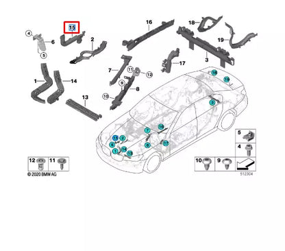 NEW BMW M5 F90 CABLE GUIDE 61139325426 9325426 ORIGINAL