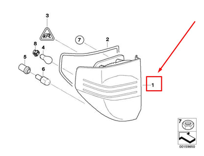 NEW BMW X3 E83 REAR RIGHT TAILLIGHT 7162212 63217162212 ORIGINAL