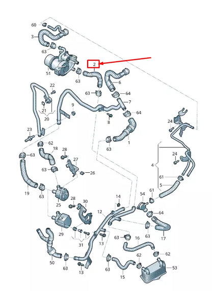 NEW AUDI Q3 8U REAR HVAC HEATER HOSE 5Q0122157CK ORIGINAL