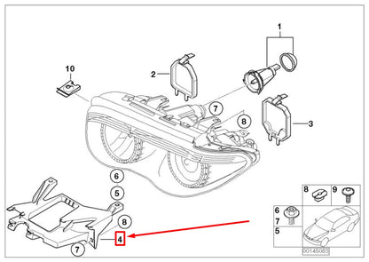 NEW BMW 7 E65, E66, E67 RIGHT HEADLIGHT BRACKET 7162090 63117162090 ORIGINAL