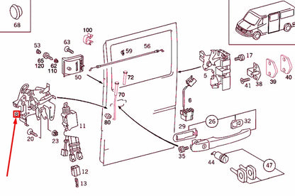 NEW MB SPRINTER 903 REAR DOOR SIDE INNER DOOR LOCK A9017302235 ORIGINAL