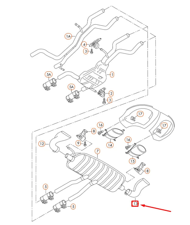 NEW AUDI Q7 4L RIGHT EXHAUST TAIL PIPE TRIM 4L0253682AD ORIGINAL