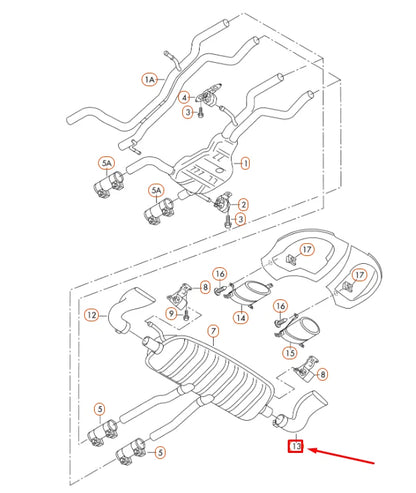 NEW AUDI Q7 4L RIGHT EXHAUST TAIL PIPE TRIM 4L0253682AD ORIGINAL