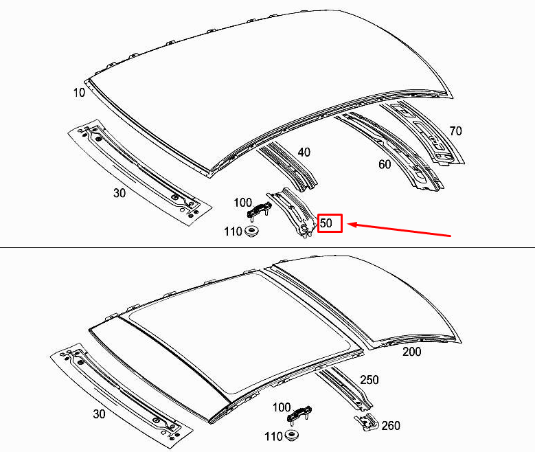 new mercedes-benz a w177 left central roof rail mounting a1776364300 original