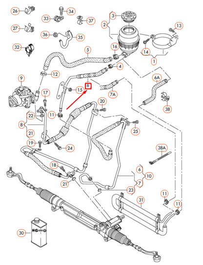 NEW AUDI A4 B8 FRONT POWER STEERING RETURN HOSE 8K0422891AN ORIGINAL