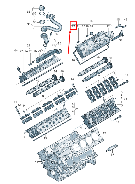 new audi a8 4n engine cylinder head cover gasket 057103483p original
