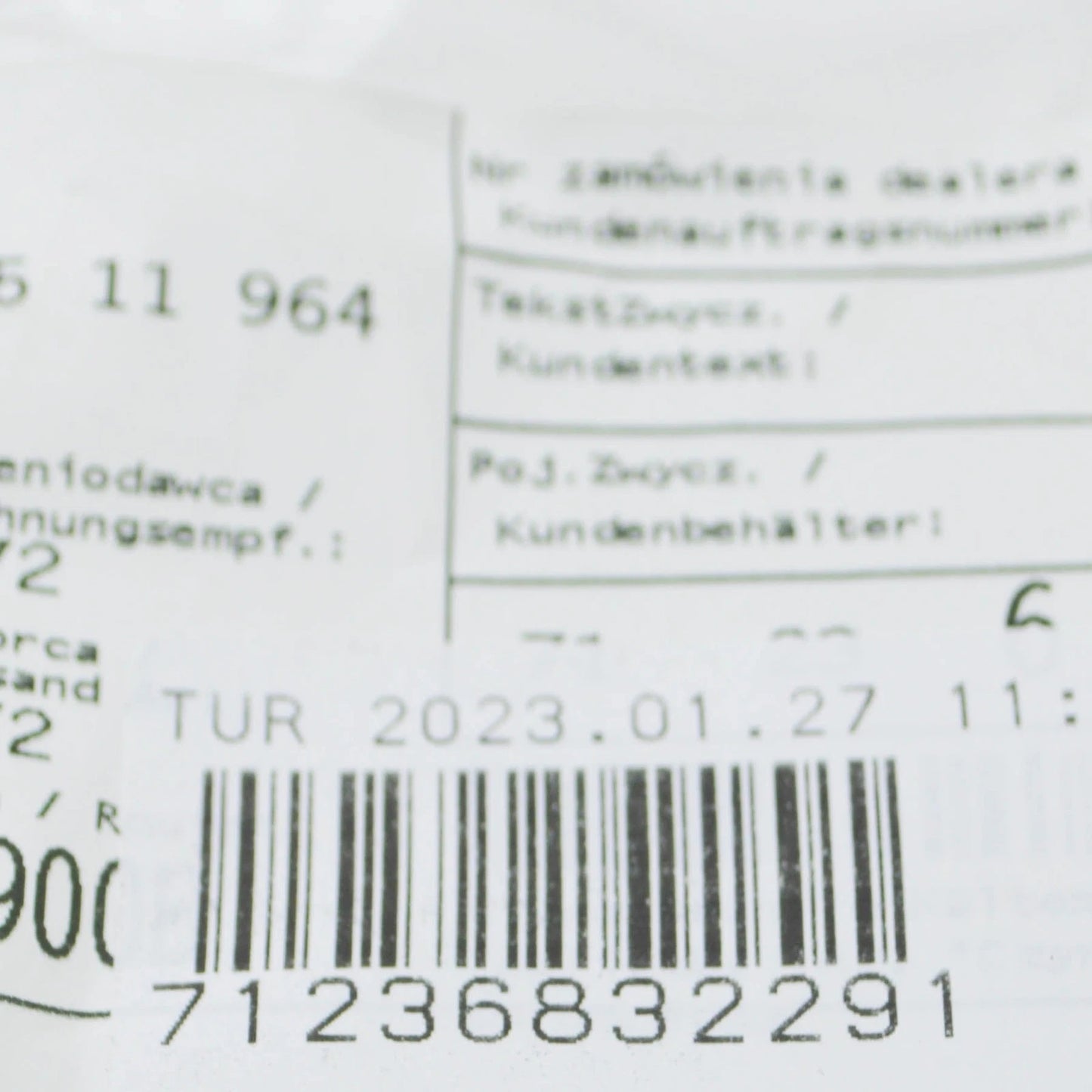 NEW BMW 5 G30 COOLANT LABEL 71236832291 6832291 ORIGINAL