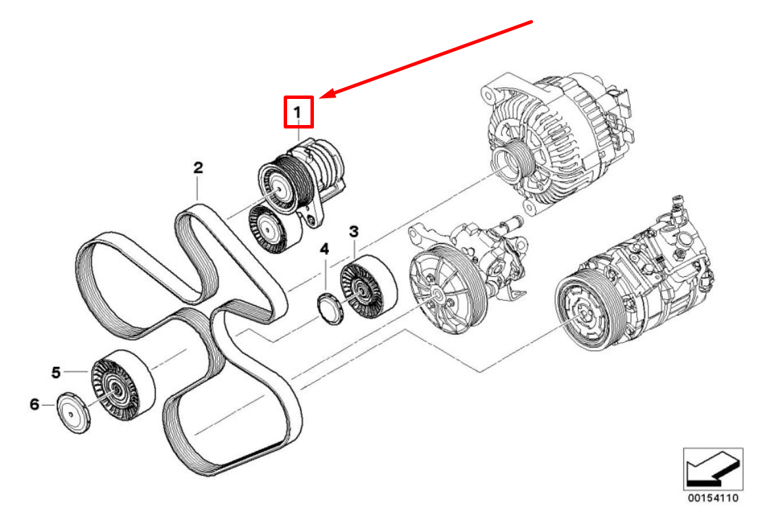 new bmw z4 roadster e89 drive belt tensioner 7571852 11287571852 original