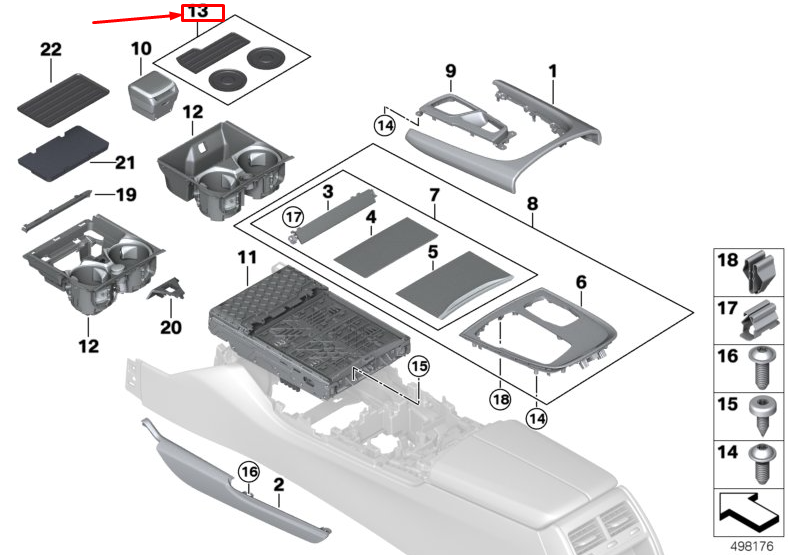 new bmw 7 g11 front storage compartment mat insert 51169384370 original