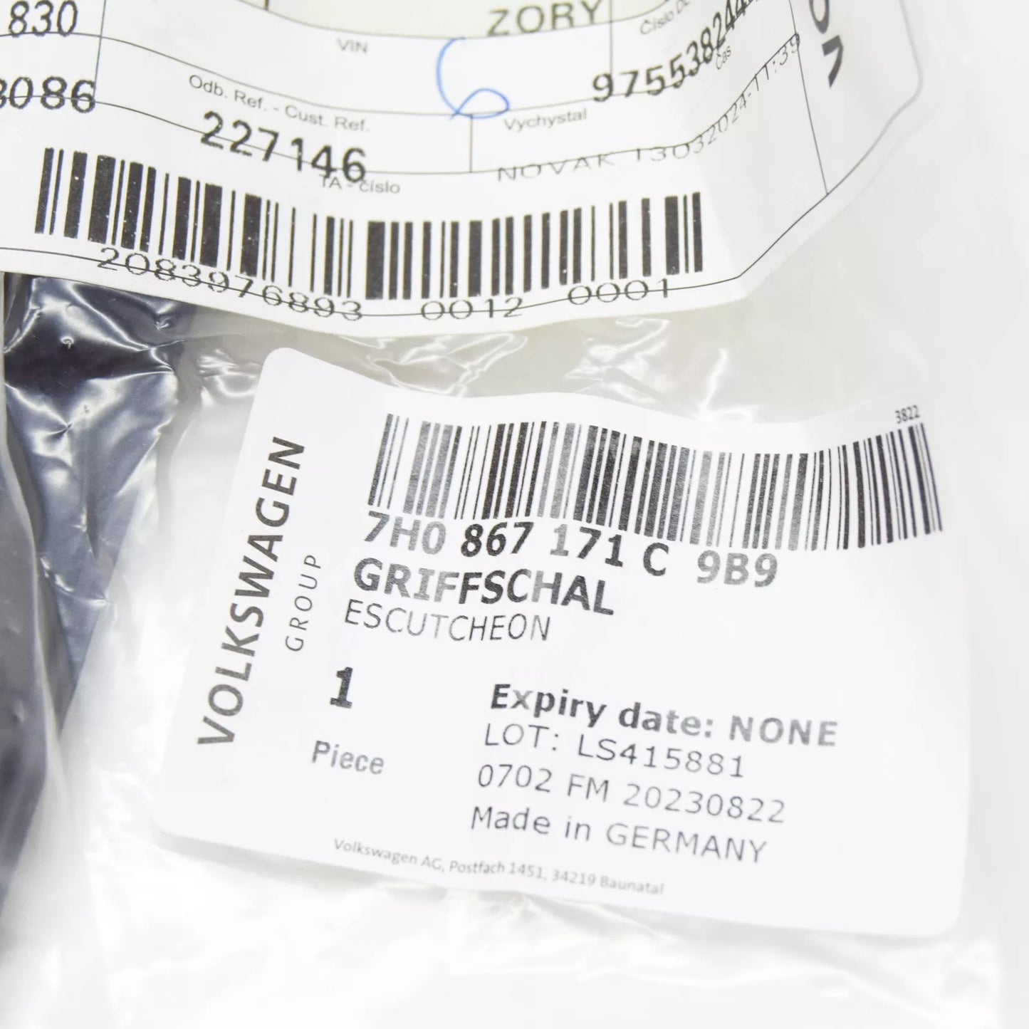 NEW VOLKSWAGEN TRANSPORTER T5 HANDLE SHELL UPPER PART 7H0867171C9B9 ORIGINAL