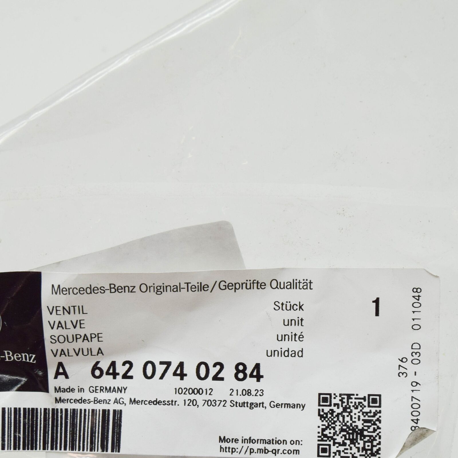 NEW MERCEDES-BENZ GLE W166 FUEL PRESSURE REGULATOR VALVE A6420740284 ORIGINAL