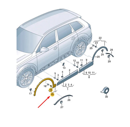 NEW AUDI Q7 4M FRONT RIGHT WHEEL ARCH TRIM COVER 4M0853718BGRU ORIGINAL