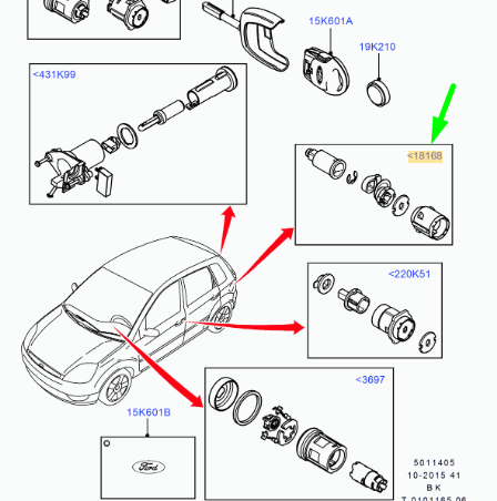 new ford fiesta mk5 fuel tank lock cylinder repair kit 4353738 original