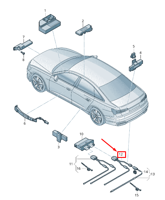 new audi a6 4a c8 tailgate opening sensor line 4k8962239a original