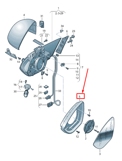 NEW AUDI E-TRON GE FRONT RIGHT EXTERIOR MIRROR FRAME RHD 4KR8572409B9 ORIGINAL