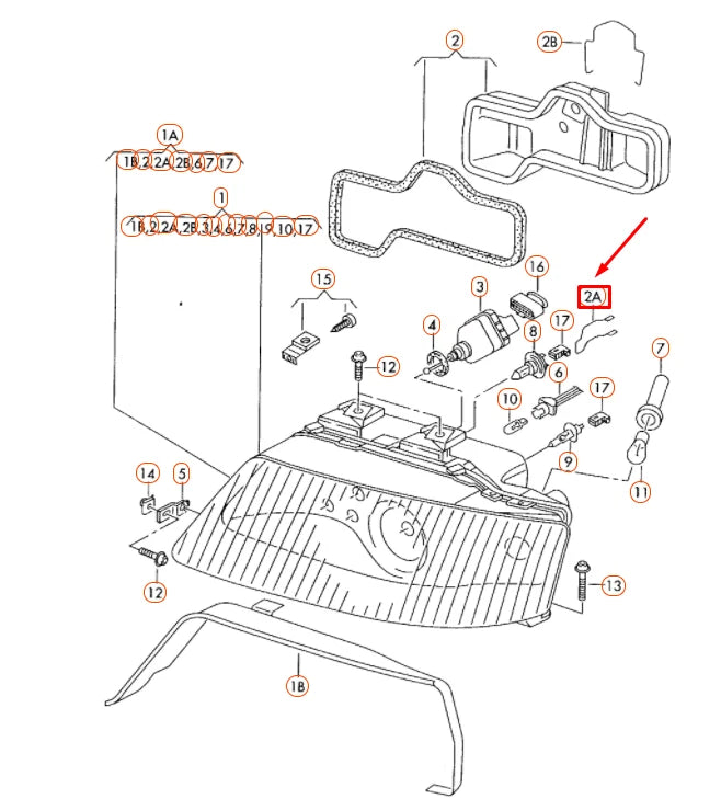 NEW AUDI A6 C5 FRONT HEADLIGHT RETAINING CLIP 3B0941160B ORIGINAL