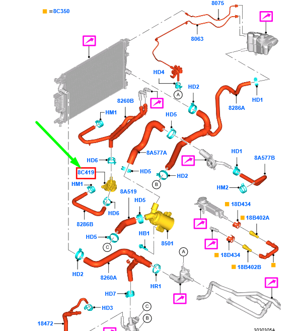 new ford mondeo mk4 water pump assy 2117142 ds78-8c419-ac original