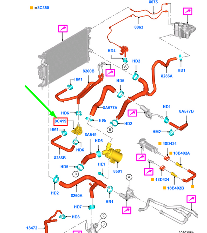 new ford mondeo mk4 water pump assy 2117142 ds78-8c419-ac original