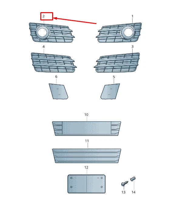 NEW AUDI A7 SPORTBACK 4GA, 4GF FRONT RIGHT GRILL 4G8807648AZDE ORIGINAL