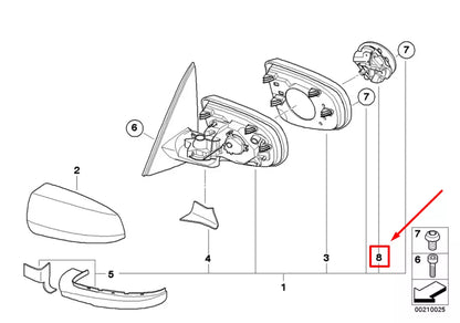 NEW BMW X5 E70 OUTSIDE MIRROR MOTOR 67137187261 7187261 ORIGINAL