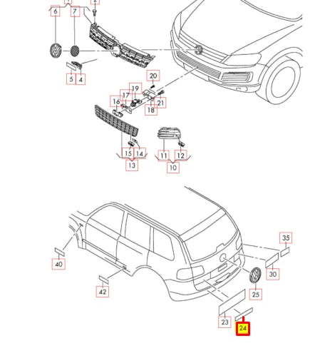 NEW VW TOUAREG 7P5 REAR TAILGATE TRUNK LID EMBLEM BADGE 7P6853688B DPJ