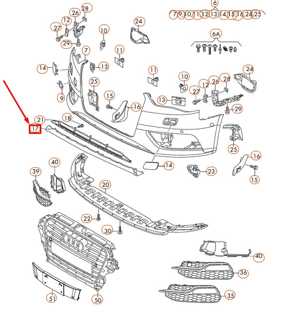 NEW AUDI A3 8V FRONT SPOILER 8V5807110GRU