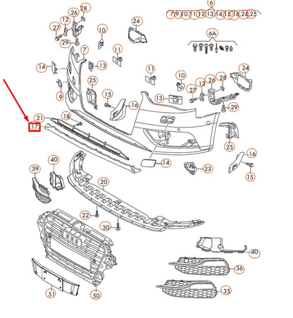 NEW AUDI A3 8V FRONT SPOILER 8V5807110GRU
