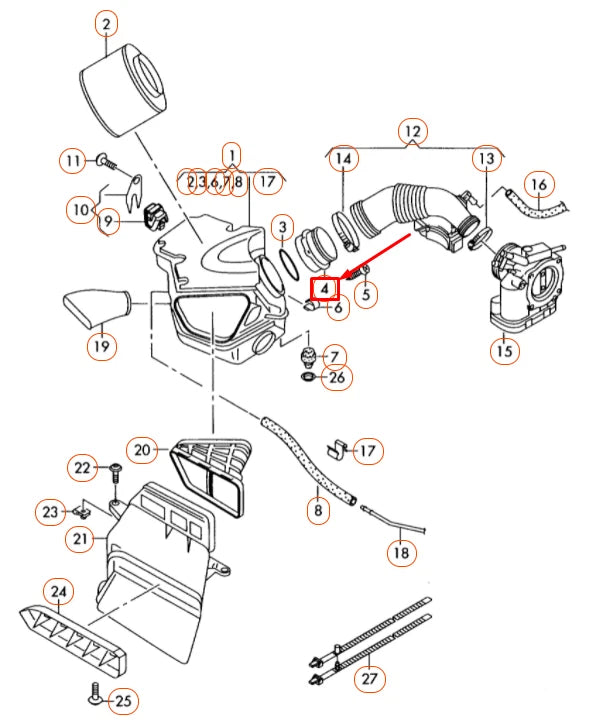 NEW AUDI A5 SPORTBACK 8T8 AIR MASS SENSOR 079133471 ORIGINAL