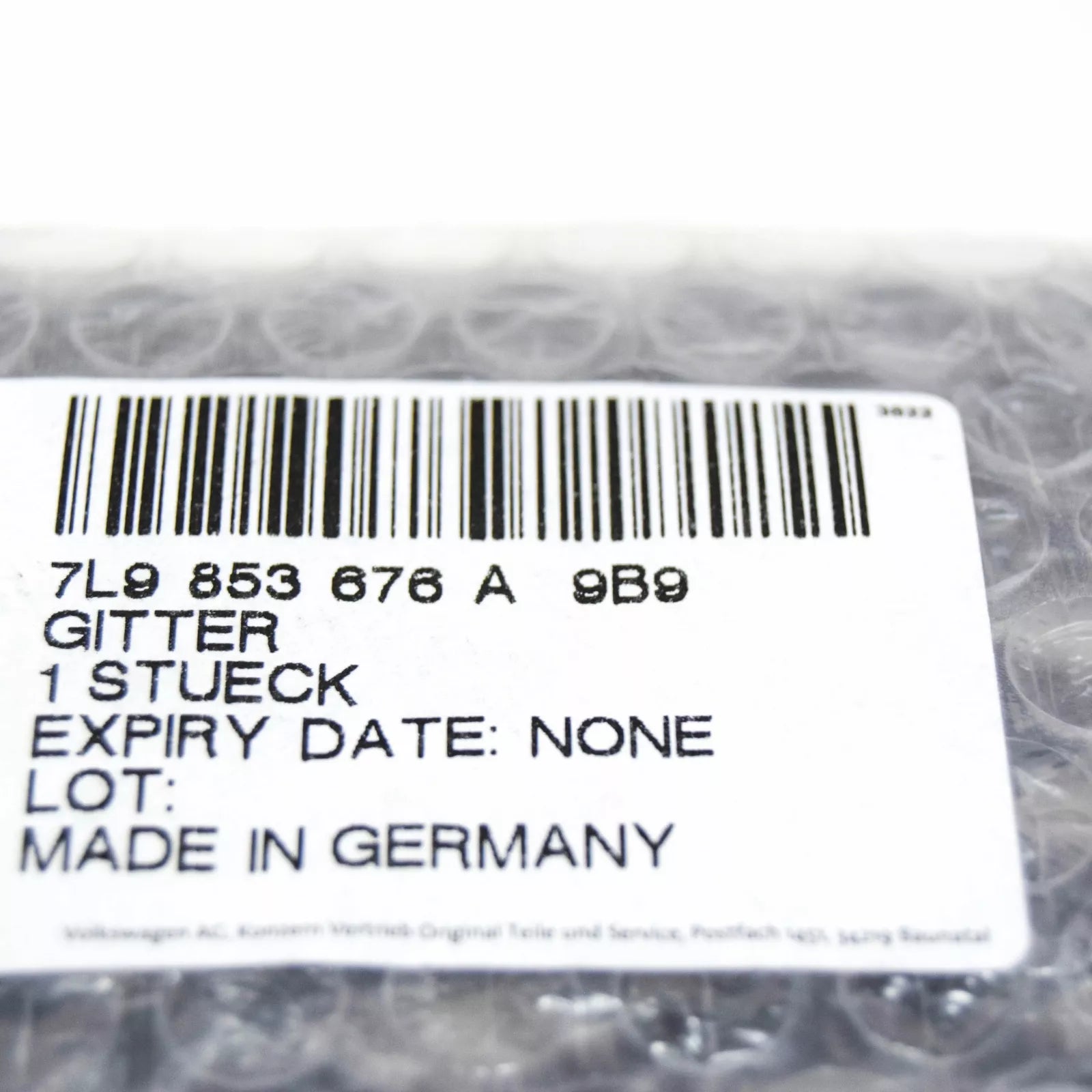 NEW VOLKSWAGEN TOUAREG 7L FRONT BUMPER LOWER GRILL 7L9853676A9B9