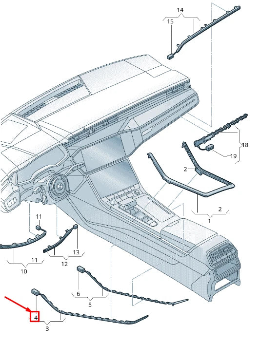 NEW AUDI Q7 4M LEFT CENTRE CONSOLE LED MODULE 4M8947355N