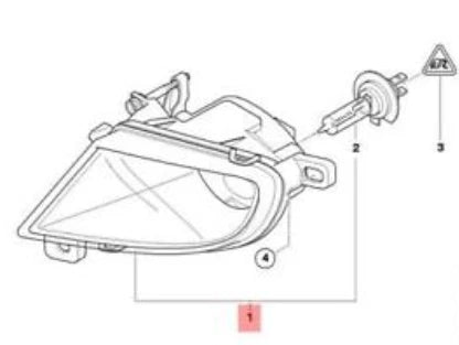 NEW BMW 5 E60 FRONT RIGHT FOG LIGHT 63177177712 7177712 ORIGINAL