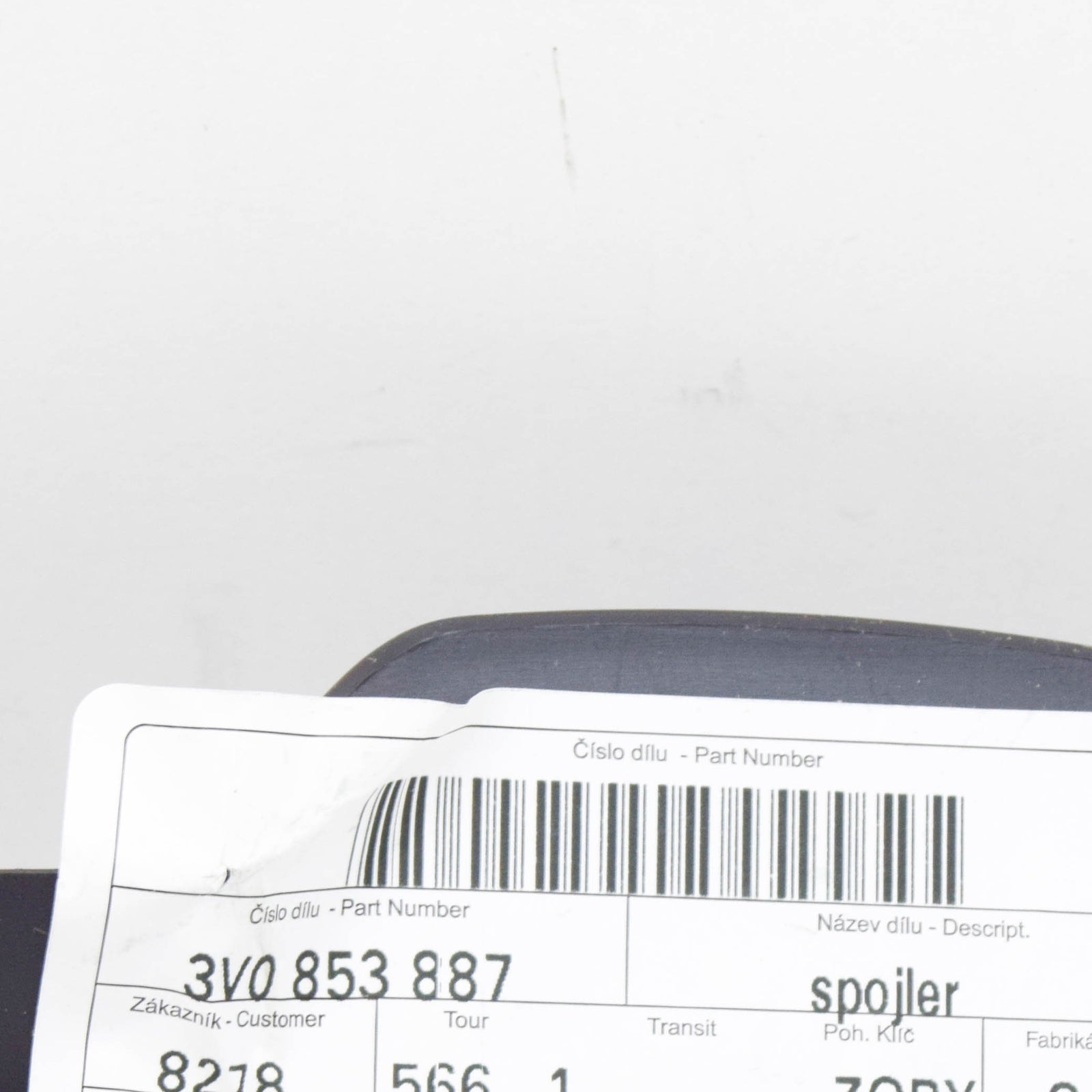 NEW SKODA SUPERB MK3 FRONT LEFT WHEEL ARCH SPOILER 3V0853887 ORIGINAL