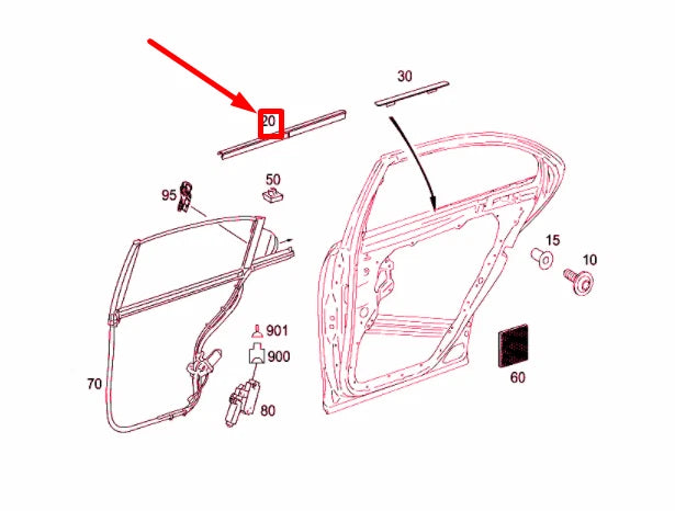 NEW MERCEDES-BENZ S W221 REAR LEFT DOOR LONG COVER STRIP A22173705749051