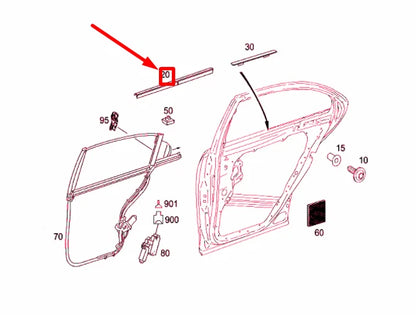 NEW MERCEDES-BENZ S W221 REAR LEFT DOOR LONG COVER STRIP A22173705749051