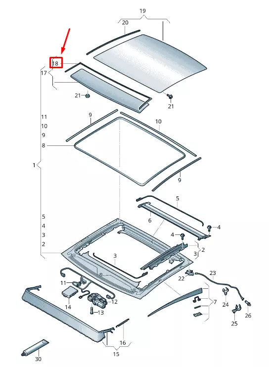NEW AUDI Q3 F3 FRONT GLASS PANEL SEAL 83F877441