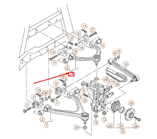 NEW AUDI R8 42 REAR RIGHT UPPER CONTROL ARM 420505324D ORIGINAL