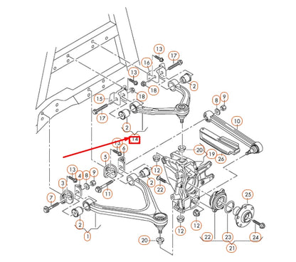 NEW AUDI R8 42 REAR RIGHT UPPER CONTROL ARM 420505324D ORIGINAL