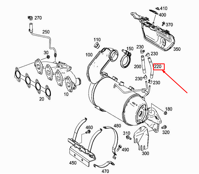 new mercedes-benz citan w415 exhaust gas hose a6071420183 original