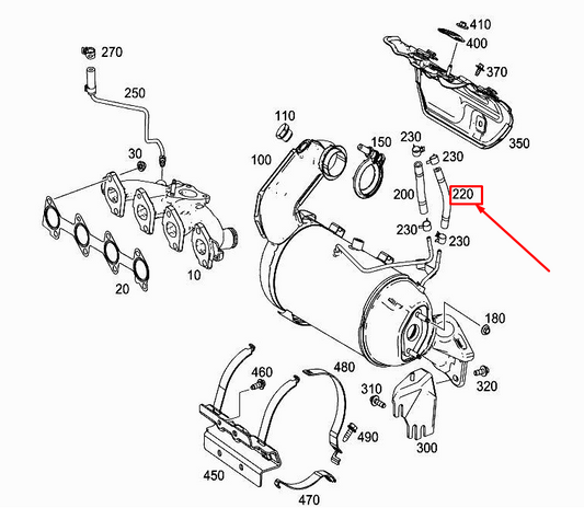 new mercedes-benz citan w415 exhaust gas hose a6071420183 original