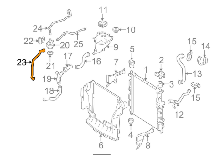 new mercedes benz ml w164 cooling water pipe hose a1645061335 original