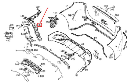 NEW MERCEDES-BENZ B W247 REAR LEFT BUMPER LATERAL SUPPORT A2478850400 ORIGINAL