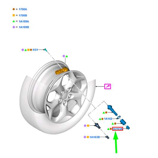 new ford focus mk3 c346 tyre pressure monitor system valve cap 5203868 original