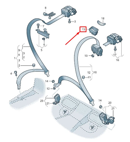 NEW AUDI E-TRON GEN REAR SEATBELT COVER 8W0857763JD1