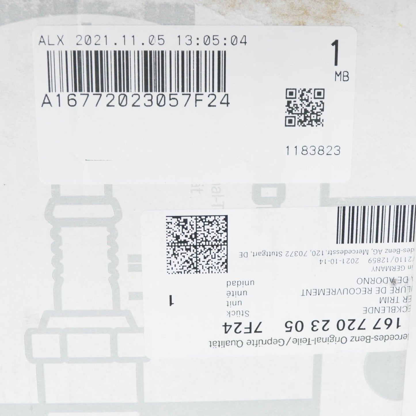 NEW MB GLE W167 FRONT LEFT DOOR MIRROR TRIANGLE COVER A16772023057F24 ORIGINAL