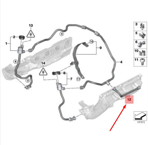 NEW BMW X5 M E70 FUEL TANK BREATHER LINE 13907590061 7590061 ORIGINAL