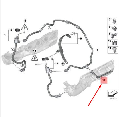 NEW BMW X5 M E70 FUEL TANK BREATHER LINE 13907590061 7590061 ORIGINAL
