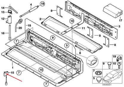 NEW BMW 6 E64 CONVERTIBLE TOP COMPARTMENT MICRO SWITCH 54318236846 ORIGINAL
