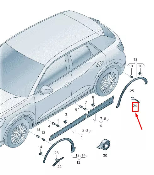 NEW AUDI Q2 GA REAR RIGHT WHEEL COVER 81A854990A