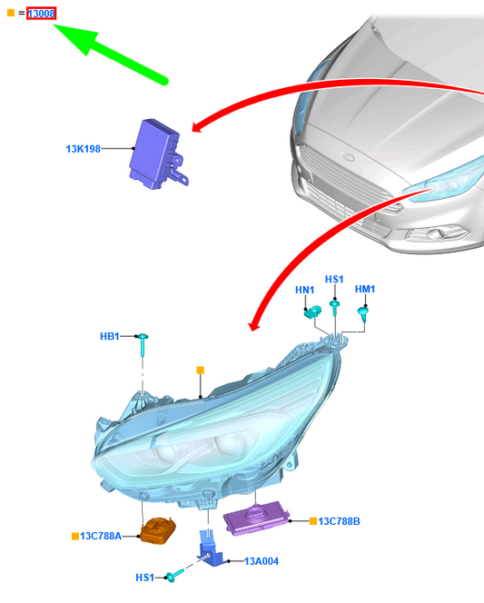 new ford galaxy mk3 cd390 front left headlight lhd 2464948 original
