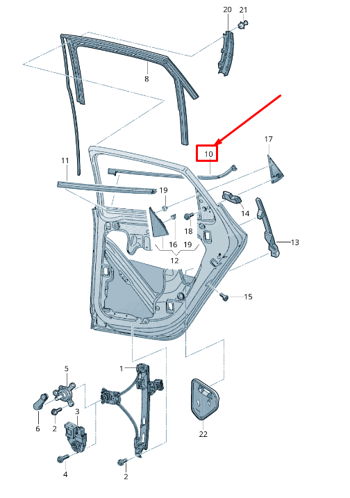 new seat leon 5f rear left outer window aperture seal 5f4839477c5ap original